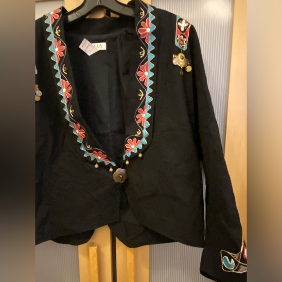 Vintage Rafia Studio embellished jacket Size Medium - Picture 2 of 13